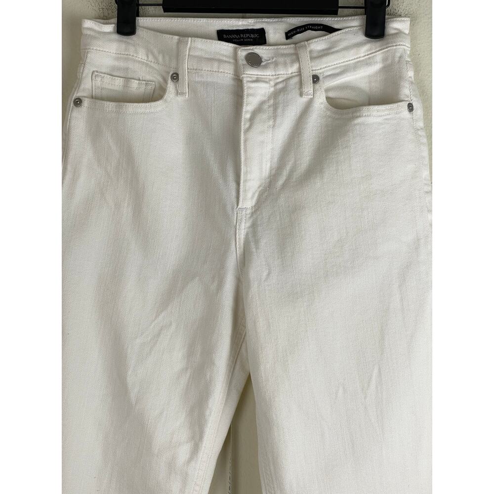 Banana Republic High Rise Straight Leg Jeans White Wash Petite 28 - Picture 5 of 12